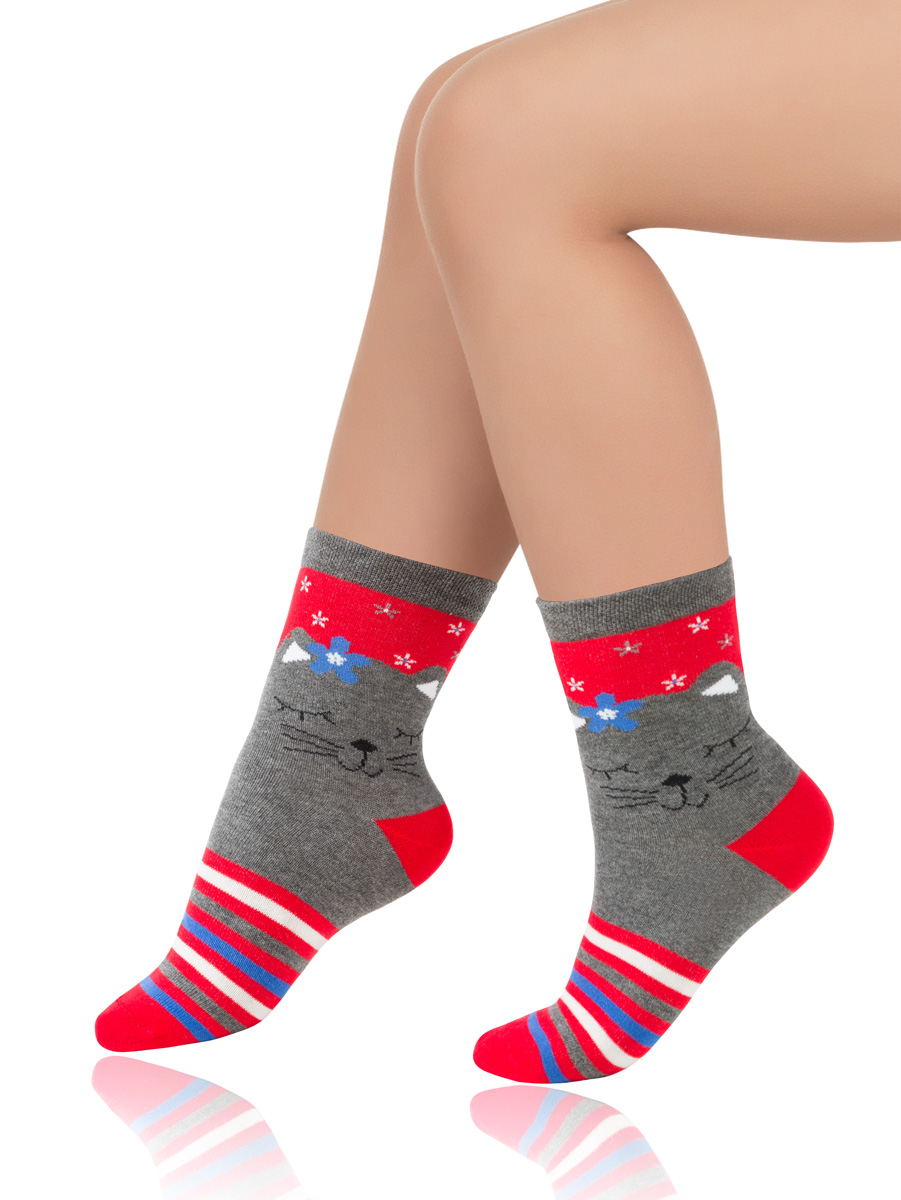 Носки детские, Arina SAK-14217, серый меланж,  SAK-14217 серый