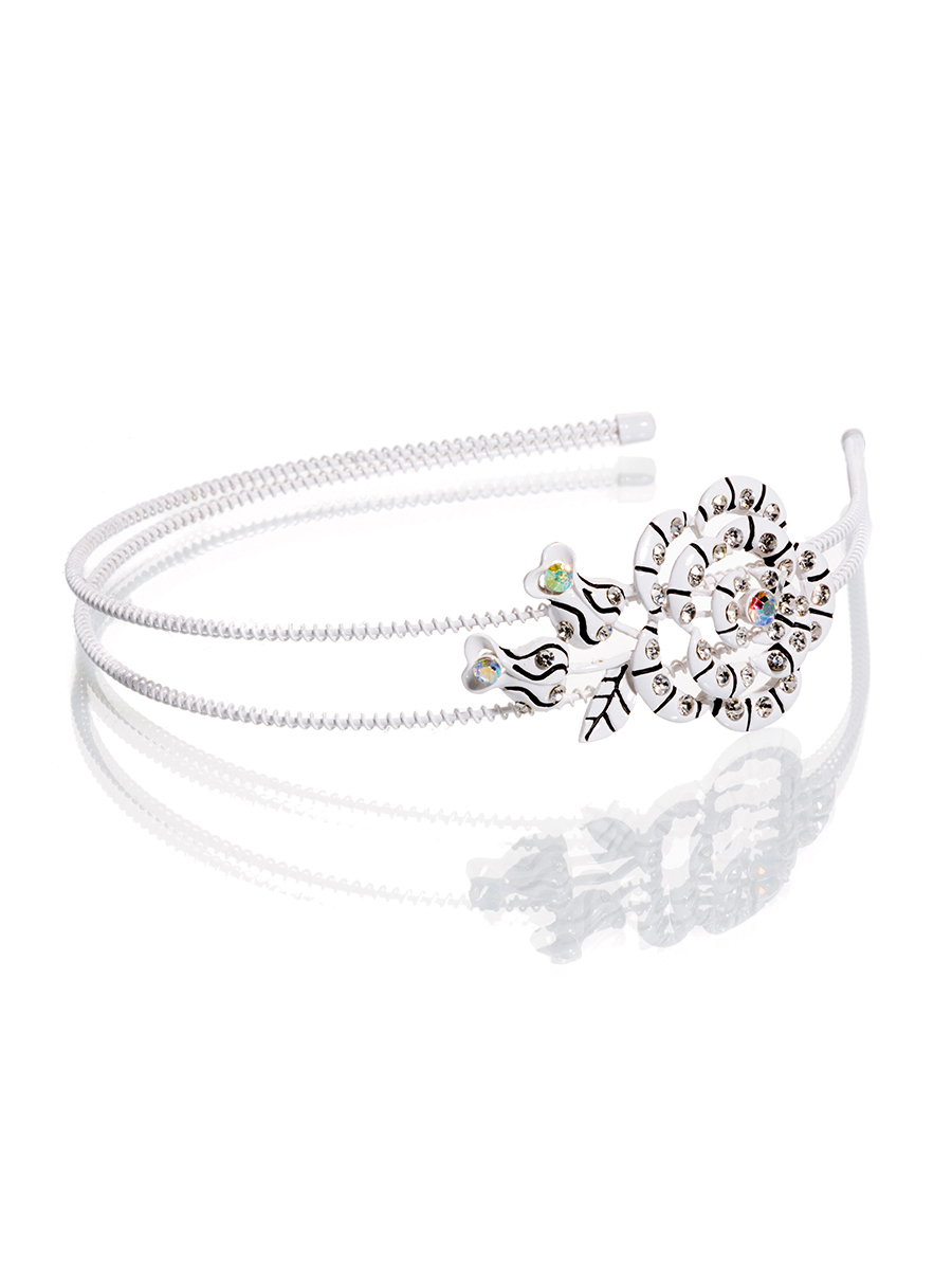 Ободок, Perlitta PACO041402, чёрно-белый,  PACO041402 белый