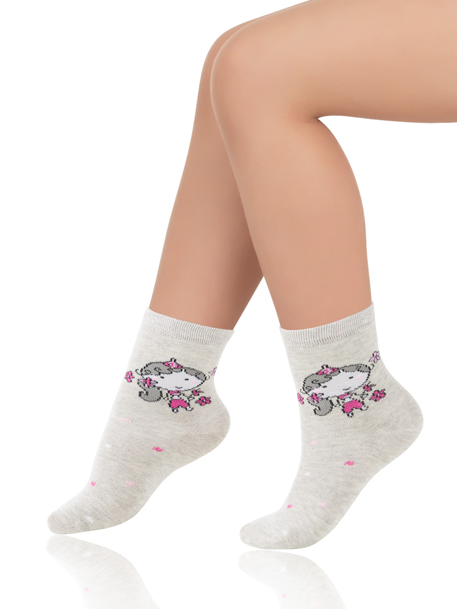 Носки детские, Arina SAK-14214, серый меланж,  SAK-14214 