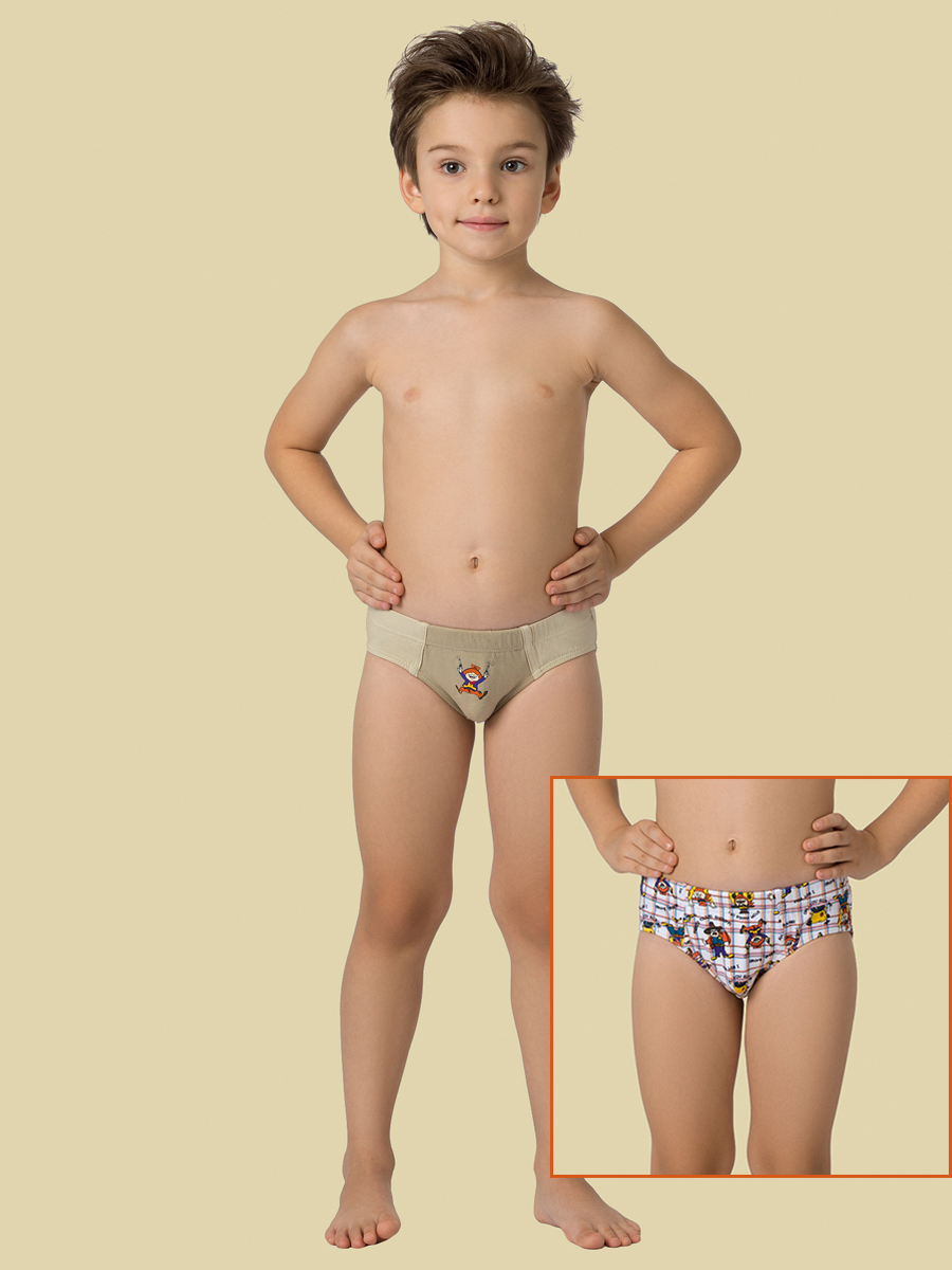 Трусы для мальчика, 2 шт., Nirey BP461302, светло-коричневый/белый,  BP461302 