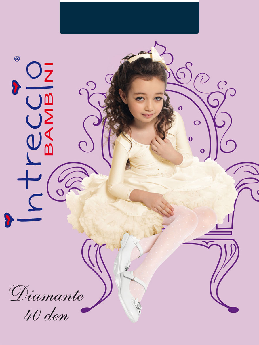 Колготки детские, Intreccio Bambini DIAMANTE 40, blu scuro,  DIAMANTE 40 синий