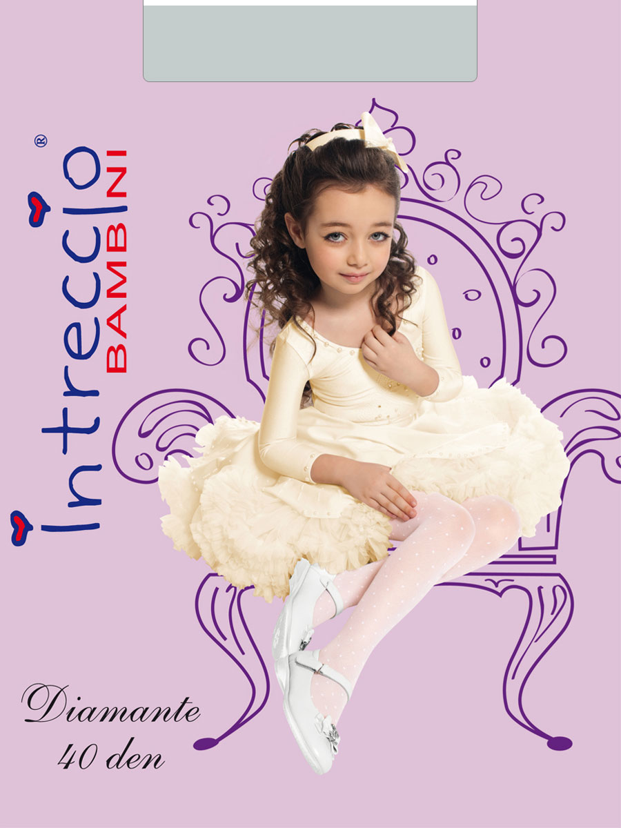 Колготки детские, Intreccio Bambini DIAMANTE 40, azzurro,  DIAMANTE 40 голубой