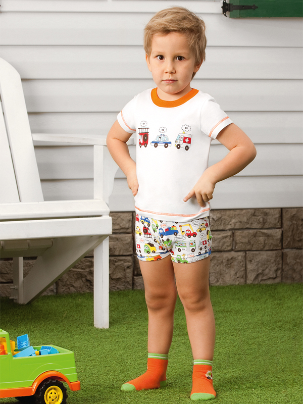 Трусы-шорты детские для мальчиков,  BX391306 белый