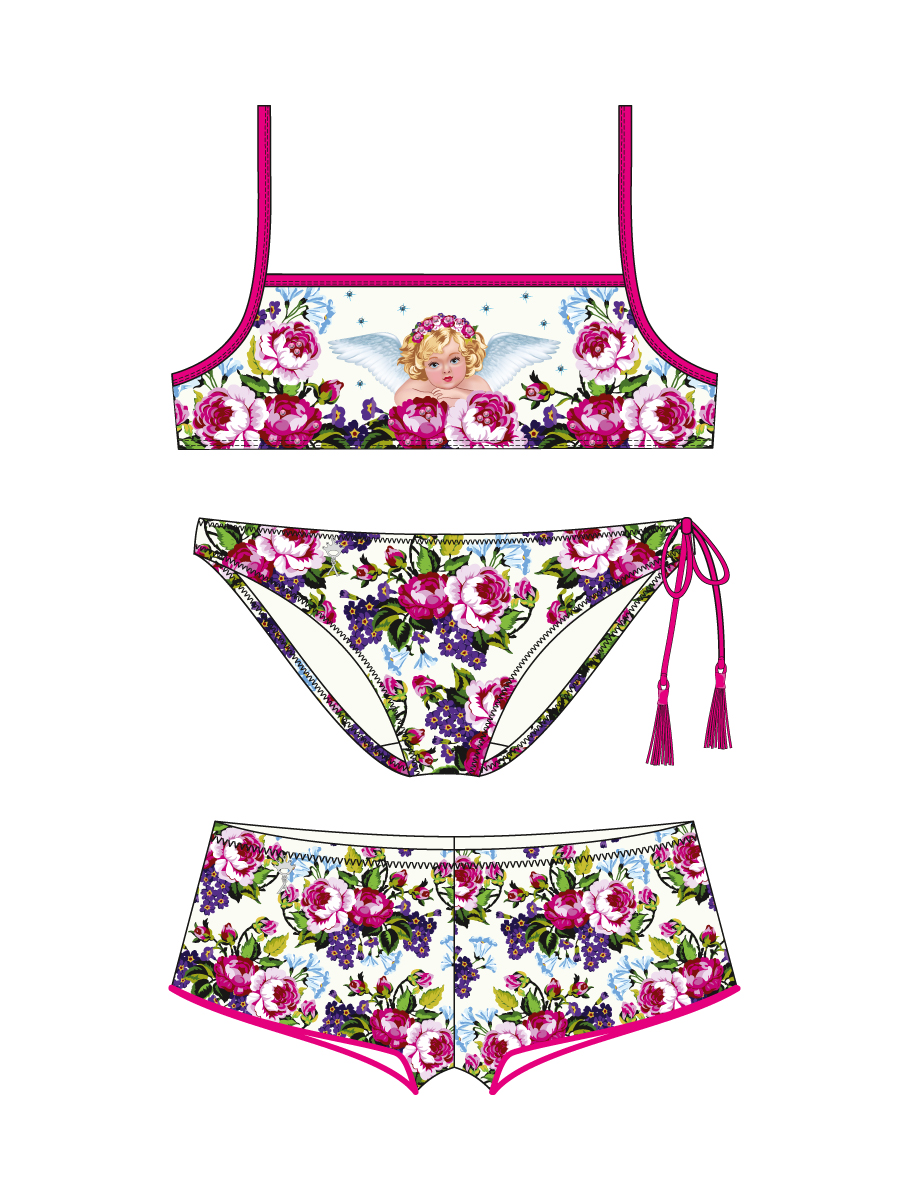 Купальник с шортами Flora,  GBX031402 AF Flora розовый