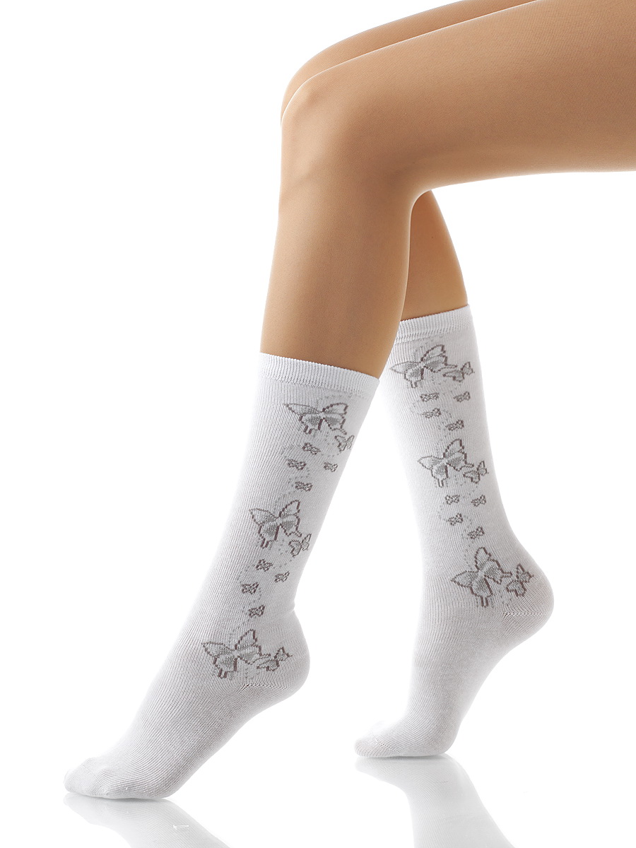 Гольфы детские, Arina SAX-1050B, белый/серый,  SAX-1050B серый