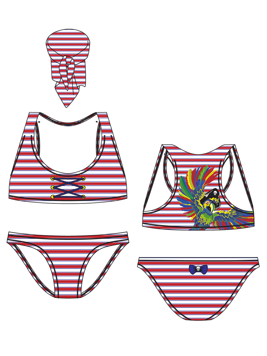 Детский купальник (топ, плавки, юбка),  GBZ081205 Armador 