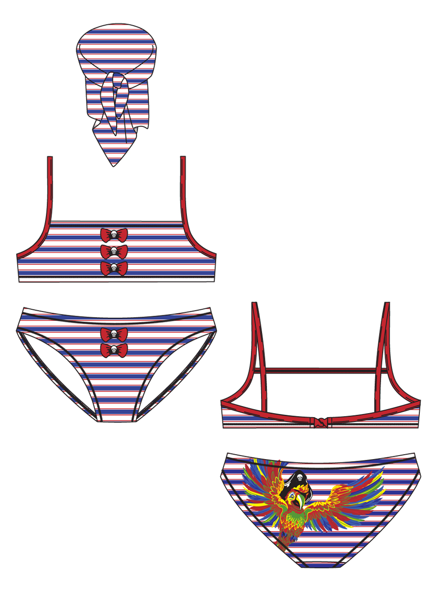 Детский купальник (топ, плавки, юбка),  GBZ081204 Barco 