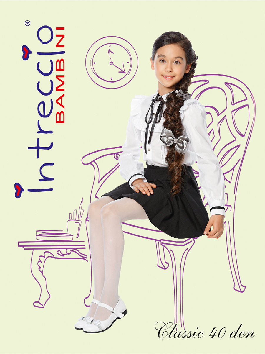 Колготки, Intreccio Bambini CLASSIC 40, bianco,  CLASSIC 40 белый