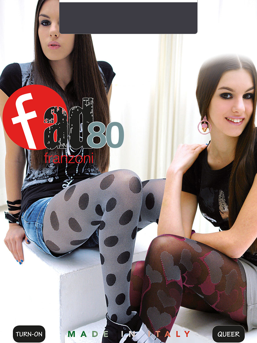 Колготки подростковые, Franzoni Turn-on, grigio melange/nero,  Turn-on серый
