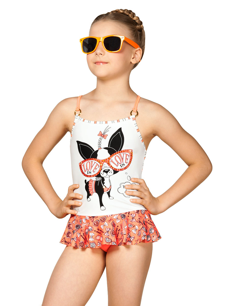 Купальник для девочек слитный,  GS041401 Loveis белый