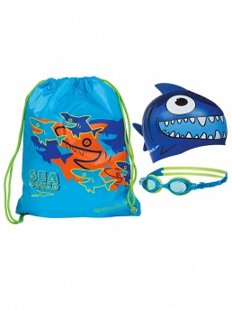 Комплект SEA SQUAD (шапочка с очками и мешок), Speedo 8-093046817-BLUE синий