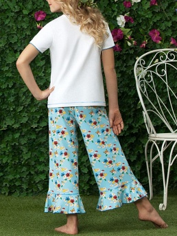 Пижама детская для девочек,  AGXP411311 голубой