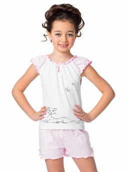Пижама для девочек, Arina AGXP511410, белый/розовый,  AGXP511410 розовый
