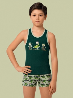 Майка-борцовка для мальчиков,  BBM401308 зелёный