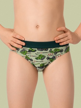 Трусы для мальчика, 2 шт., Nirey BP401301, светлый милитари/принт,  BP401301 зелёный