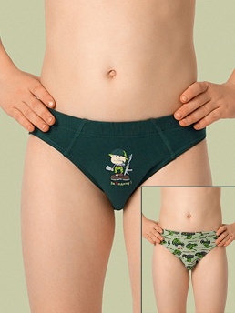 Трусы для мальчика, 2 шт., Nirey BP401302, темный милитари/принт,  BP401302 зелёный