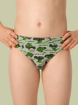 Трусы для мальчика, 2 шт., Nirey BP401302, темный милитари/принт,  BP401302 зелёный