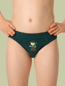 Трусы для мальчика, 2 шт., Nirey BP401302, темный милитари/принт,  BP401302 зелёный