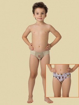 Трусы для мальчика, 2 шт., Nirey BP461302, светло-коричневый/белый,  BP461302 