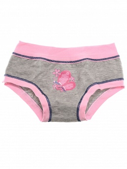 Трусы детские, Franzoni Bimba Fly, grigio melange/rosa perla,  Bimba Fly серый