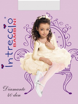 Колготки детские, Intreccio Bambini DIAMANTE 40, bianco,  DIAMANTE 40 белый