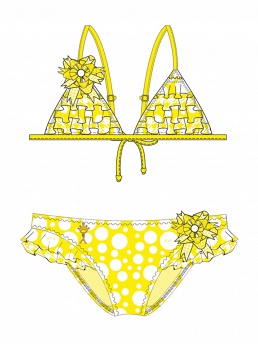 Купальник с ободком Barbie,  GB031502B AF Barbie жёлтый