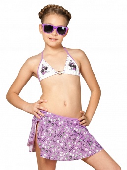 Купальник для девочек (бюст, плавки, юбка),  GBZ041404 Superstar белый