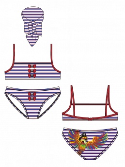 Детский купальник (топ, плавки, юбка),  GBZ081204 Barco 