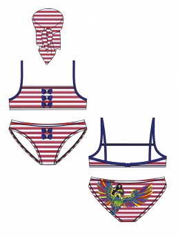 Детский купальник (топ, плавки, юбка),  GBZ081204 Barco 