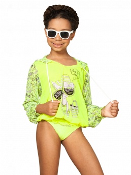 Комплект для девочек (туника, плавки),  GPT041405 Sunnyday жёлтый