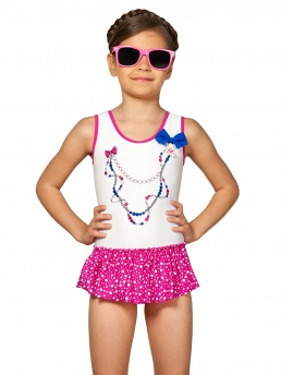 Купальник для девочек слитный,  GS011406 Diletto белый