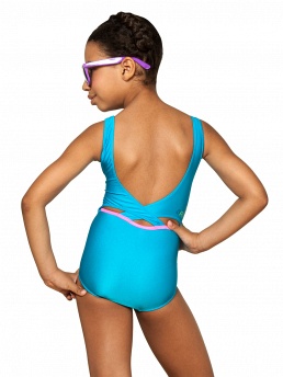 Купальник слитный спортивный для девочек,  GS031405 Sole голубой