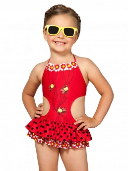 Купальник-трикини для девочек,  GS051412 Dotty красный