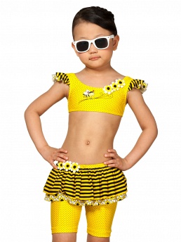 Купальник для девочек (топ, шорты),  GX051409 Farina жёлтый