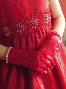 Перчатки детские (атласные),  PACG011202 красный