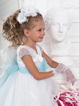 Перчатки для девочек, Perlitta PACG011402, белый/нежно-голубой,  PACG011402 белый