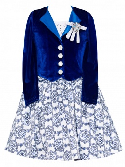 Топ с жакетом и юбка, Perlitta PRGt051604, royal blue/white,  PRGt051604 синий