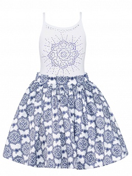 Топ с жакетом и юбка, Perlitta PRGt051604, royal blue/white,  PRGt051604 синий