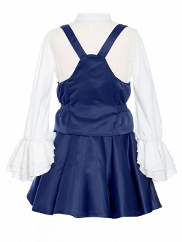 Блузка с жакетом и юбкой, Perlitta PRGt061612A, navy white,  PRGt061612A синий
