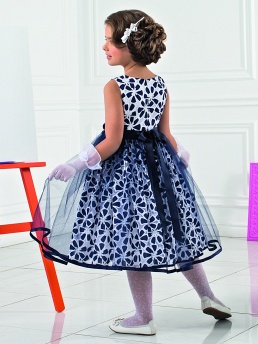 Платье для девочек, Perlitta PSA071501, тёмно-синий,  PSA071501 синий