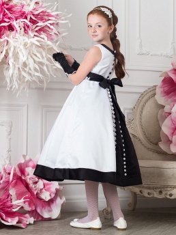 Платье праздничное для девочек+болеро+перчатки,  PSAK071406 белый