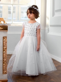 Платье детское с подъюбником,  PSAQ011103 белый