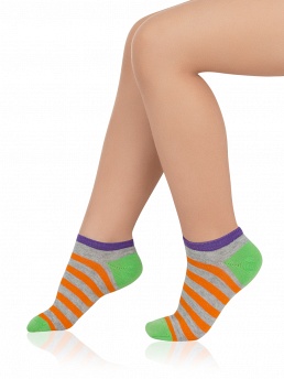 Носки детские, Arina SAK-1426, серый меланж/оранжевый,  SAK-1426 