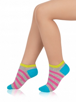 Носки детские, Arina SAK-1426, серый меланж/розовый,  SAK-1426 