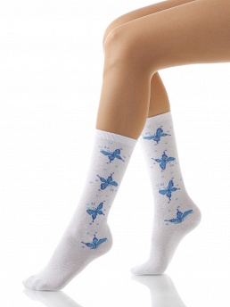 Гольфы детские, Arina SAX-1051A, белый/синий,  SAX-1051A 