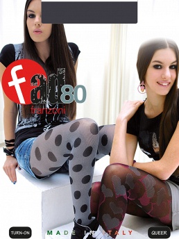 Колготки подростковые, Franzoni Turn-on, grigio melange/nero,  Turn-on серый