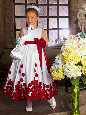Платье и болеро для девочек,  PSAK051304 белый