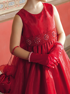 Платье праздничное для девочек,  PSA091204 красный