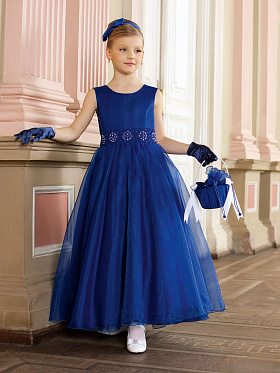 Платье праздничное для девочек,  PSA091204 синий