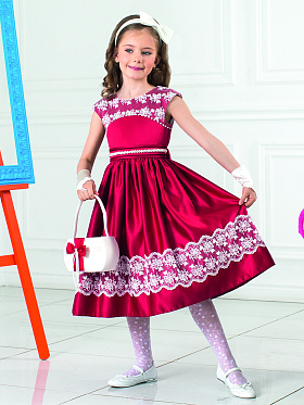 Платье для девочек, Perlitta PSA061501, бургунди,  PSA061501 красный